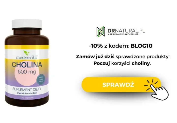 Suplement diety z choliną 500 mg. Dowiedz się, co to cholina i poczuj jej korzyści. -10% z kodem BLOG10.