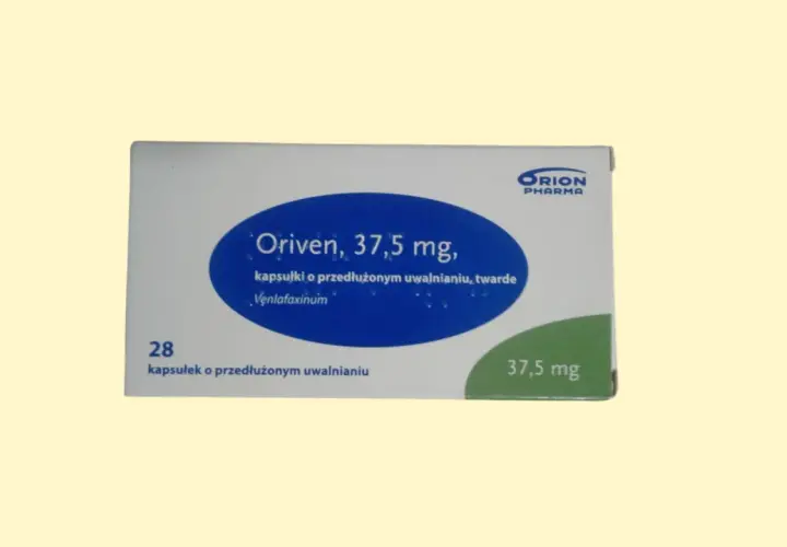 Opakowanie leku Oriven 37,5 mg, 28 kapsułek o przedłużonym uwalnianiu.