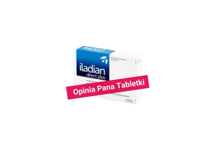 Opakowanie leku Iladian Direct Plus, z napisem "Opinia Pana Tabletki".