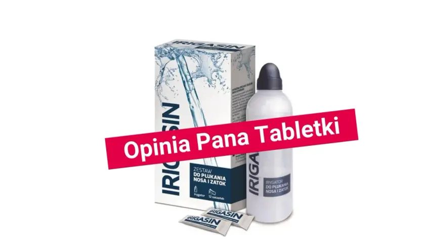 Irygator do nosa i zatok Irigasin. Zestaw zawiera irygator i 12 saszetek. Pan Tabletki poleca!