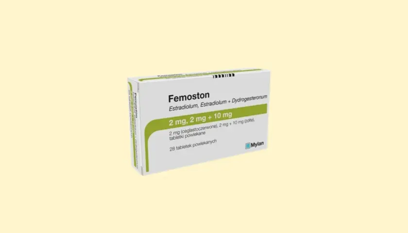 Opakowanie leku Femoston 2 mg, 2 mg + 10 mg, zawierające 28 tabletek powlekanych.